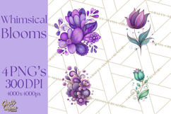 Whimsical Flower Doodle Clipart Cute Sketchy PNG Product Image 1