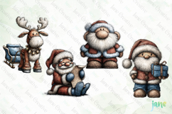 Whimsical Blue Christmas Clipart Product Image 1