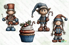 Whimsical Blue Christmas Clipart Product Image 1