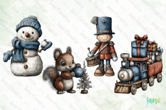 Whimsical Blue Christmas Clipart Product Image 1