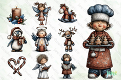 Whimsical Blue Christmas Clipart Bundle Product Image 7