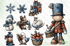 Whimsical Blue Christmas Clipart Bundle Product Image 8