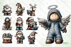 Whimsical Blue Christmas Clipart Bundle Product Image 9