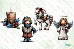 Whimsical Blue Christmas Clipart Product Image 1