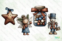 Whimsical Blue Christmas Clipart Product Image 1