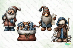 Whimsical Blue Christmas Clipart Product Image 1