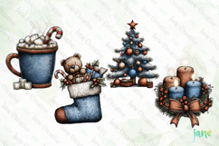 Whimsical Blue Christmas Clipart Product Image 1