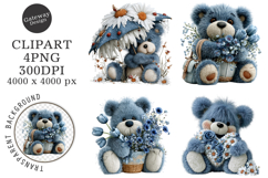 Whimsical Blue Teddy Bear Clipart Product Image 1