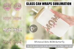 Boho MOM Butterfly Glass Can Product Image 1