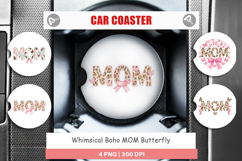 Boho MOM Butterfly Car Coaster Product Image 1