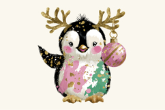 Whimsical Brush Stock Christmas Penguin Clipart Product Image 2