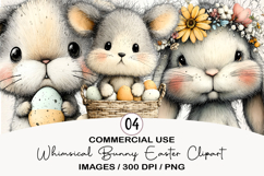 Whimsical Bunny Easter Clipart Product Image 1