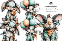 Whimsical Bunny Easter Clipart Product Image 1