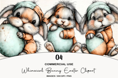 Whimsical Bunny Easter Clipart Product Image 1