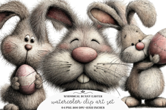 Whimsical bunny easter clipart - Bunny Easter Png Product Image 1