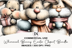 Whimsical Bunny Easter Clipart Product Image 1