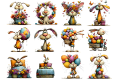 Whimsical Bunny Flowers PNG Product Image 2