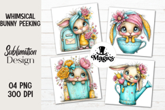 Whimsical Bunny Peeking Clipart Product Image 1