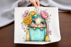 Whimsical Bunny Peeking Clipart Product Image 2