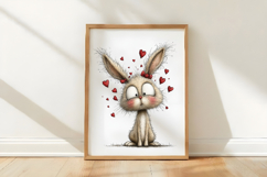 Whimsical Bunny Valentine's Day Clipart Product Image 3