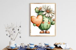 Whimsical Cactus Valentine Clipart Product Image 3