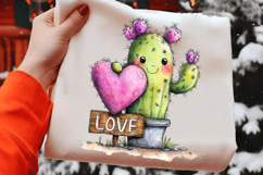 Whimsical Cactus Valentine's Day Clipart Product Image 2