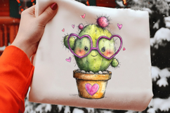 Whimsical Cactus Valentine's Day Clipart Product Image 2