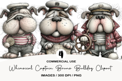 Whimsical Captain Bruno Bulldog Clipart Product Image 1