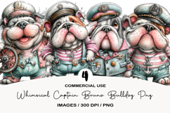 Whimsical Captain Bruno Bulldog Png Clipart Product Image 1