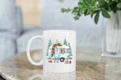 Christmas Whimsical Caravan Watercolor Sublimation Clipart Product Image 8