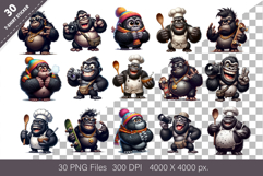Whimsical cartoon gorillas 02. T-Shirt, PNG. Product Image 2