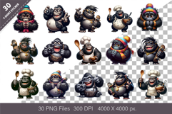 Whimsical cartoon gorillas 02. T-Shirt, PNG. Product Image 3