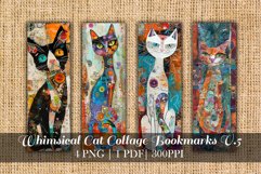 Whimsical Cat Collage Bookmark V.5 Product Image 1