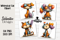 Whimsical Cat Clipart Product Image 1