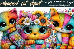 Whimsical Cat Clipart Product Image 1