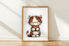 Whimsical Cat Holding Heart Valentine PNG Product Image 3