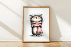 Whimsical Cat Valentine's Day Clipart Product Image 3