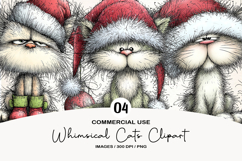 Whimsical Cats Christmas Clipart Product Image 1