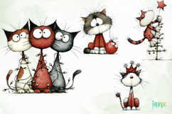 Whimsical Cats Christmas Sublimation Product Image 1