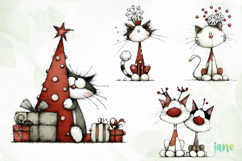 Whimsical Cats Christmas Sublimation Product Image 1