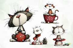 Whimsical Cats Christmas Sublimation Product Image 1