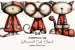 Whimsical Cats Clipart Sublimation Product Image 1