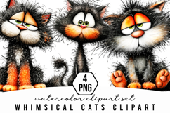 Whimsical Cats Clipart Product Image 1
