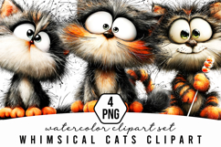 Whimsical Cats Clipart Product Image 1