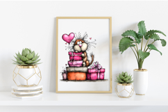 Whimsical Cats Valentine's Day Clipart Product Image 2