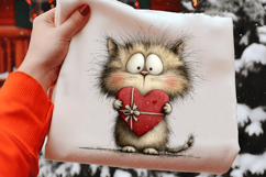 Whimsical Cats Valentine's Day Clipart Product Image 2