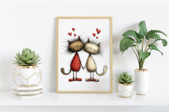 Whimsical Cats Valentine's Day Clipart PNG Product Image 2
