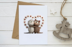 whimsical cats valentines day clipart Product Image 2