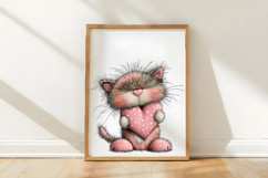 Whimsical Cats Valentines Day Clipart Product Image 3