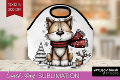 Whimsical Christmas Lunch Bag - Cute Animal Lunch Bug PNG Product Image 1